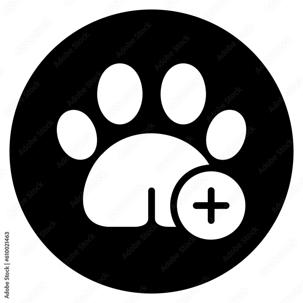 Fototapeta premium paw print glyph icon