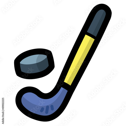 hockey filled outline icon style