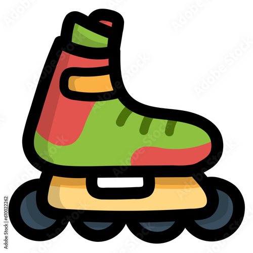 inline skate filled outline icon style