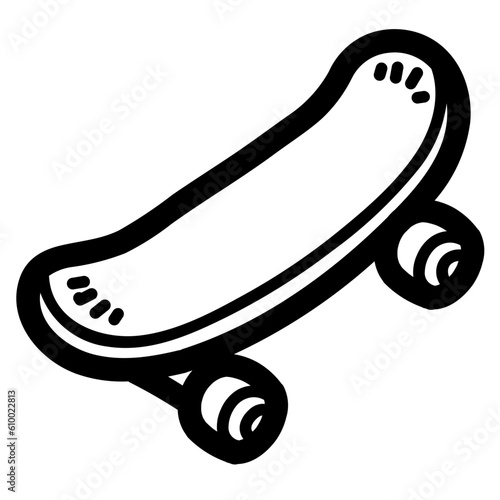 skateboard line icon style