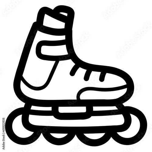 inline skate line icon style photo