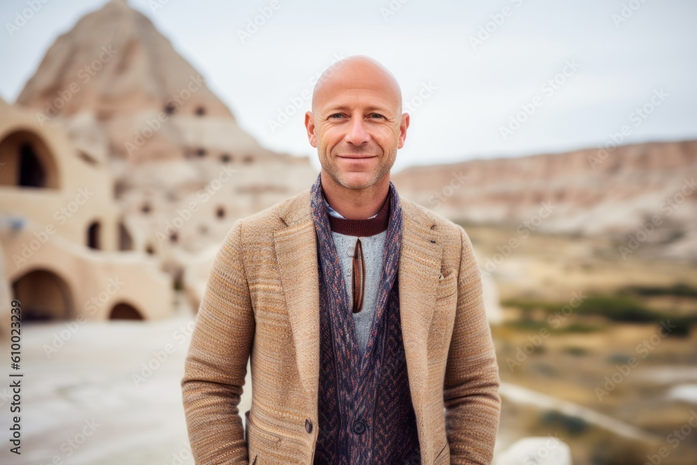 Handsome middle-aged man in the city of Cappadocia