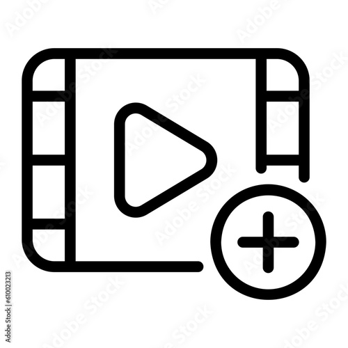 video player line icon