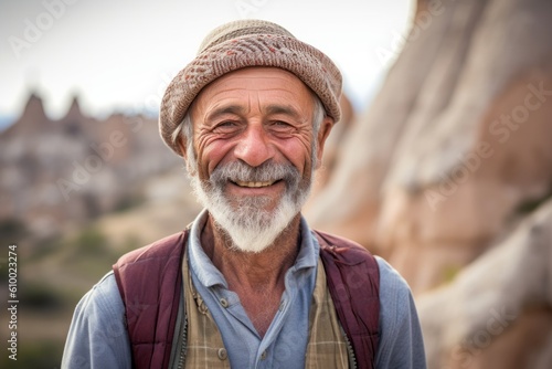 Portrait of a senior man with hat in Cappadocia, Turkey
