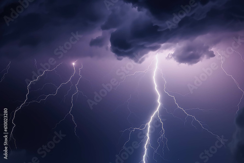 Lightning storm in the sky abstract background weather, light background. AI