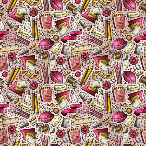 Handmade doodles seamless pattern.