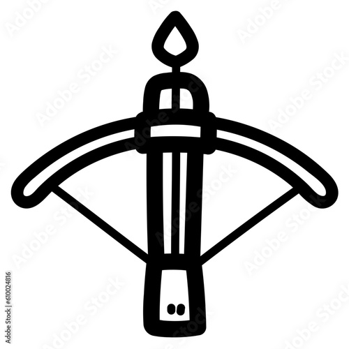 crossbow line icon style