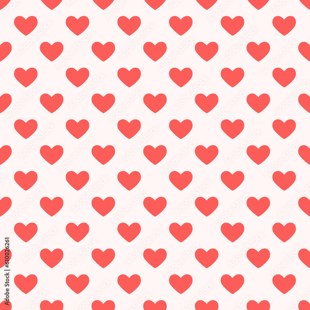Seamless heart pattern on blue background.Simple white heart shape seamless pattern in diagonal arrangement. Love and romantic theme background.