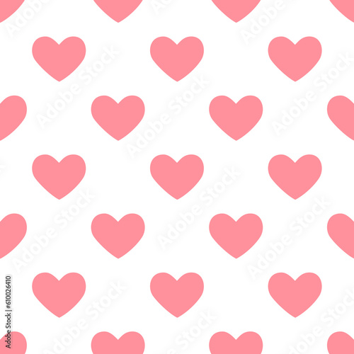 Seamless heart pattern on white background.Simple white heart shape seamless pattern in diagonal arrangement. Love and romantic theme background.