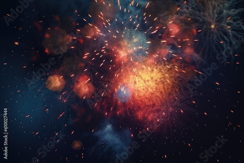 Wallpaper Mural Fireworks in the Night Sky Torontodigital.ca