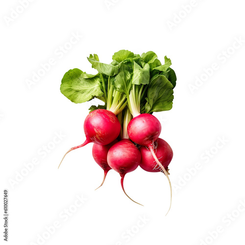 bunch of radishes isolated created with Generative AI