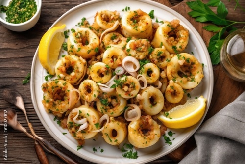 stock photo of Calamari ripieni is a flavorful Italian Food Photography AI Generated