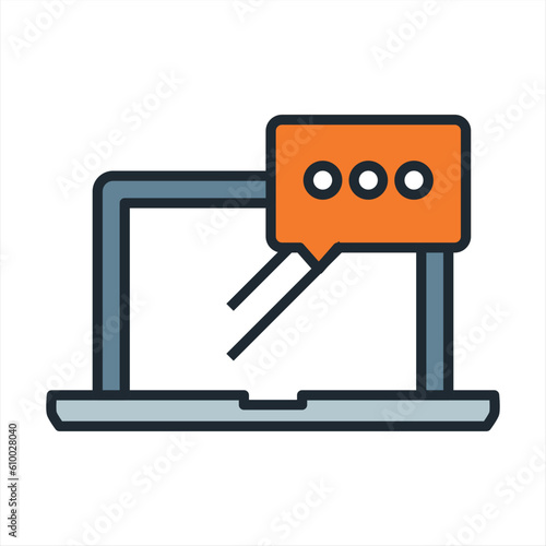 laptop and telecommunication related icons photo