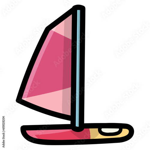 windsurfer filled outline icon style
