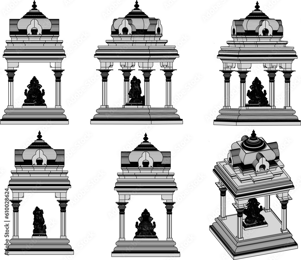 Lord Ganesha Sacred Temple Cartoon Illustration Vector Sketch Stock lord-ganesha-sacred-temple-cartoon-illustration-vector-sketch-stock
