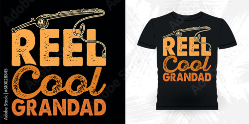 Dad Lover Father's Day Funny Fishing Fisherman Retro Vintage Fish T-shirt Design 