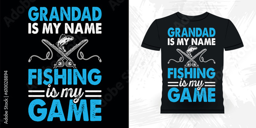 Dad Lover Father's Day Funny Fishing Fisherman Retro Vintage Fish T-shirt Design 
