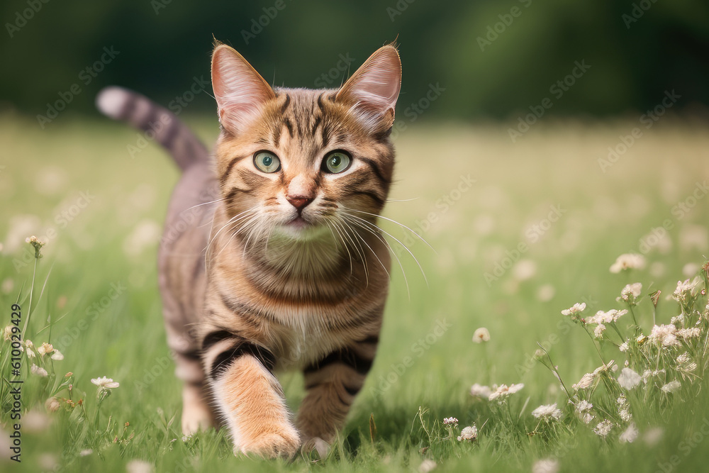 cat on grass, generative ai