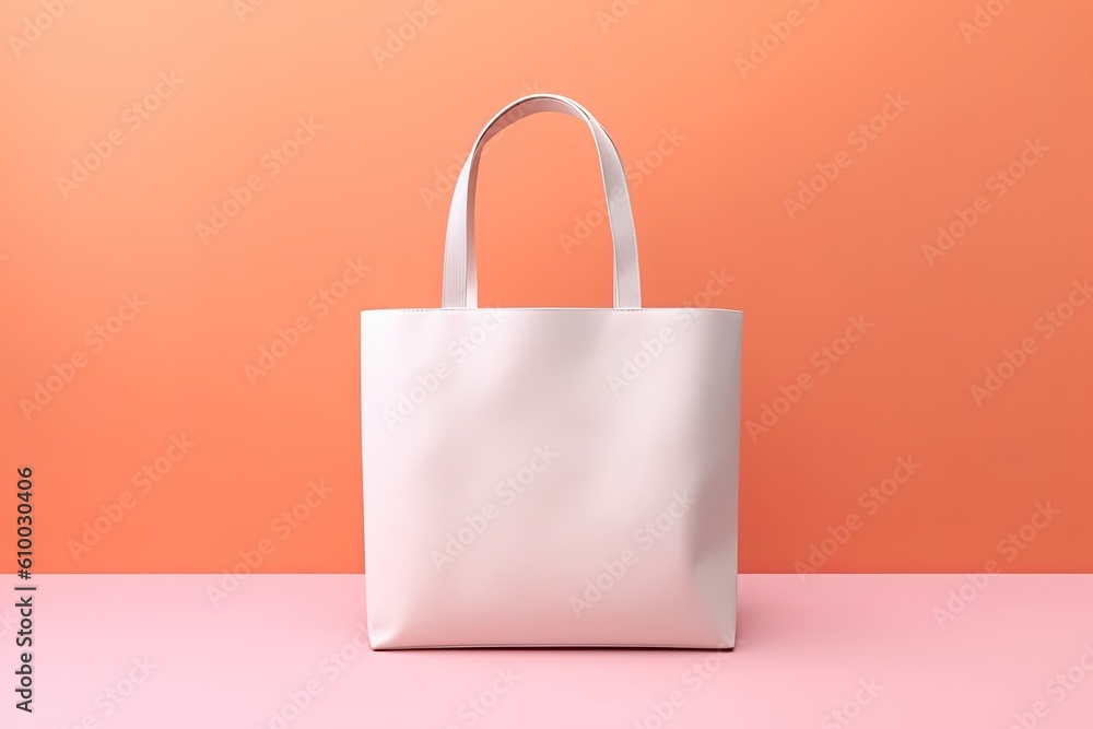 Mockup of Blank white tote bag ,Generative AI Mockup of Blank white tote bag ,Generative AI