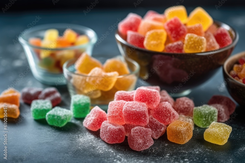 stock photo of candy gummy on the kitchen flat lay Food Photography AI Generated stock photo of candy gummy on the kitchen flat lay Food Photography AI Generated