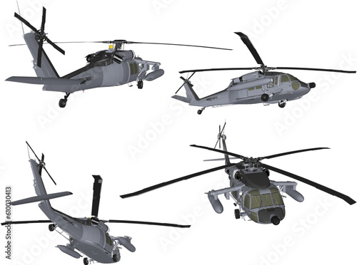Fototapeta Naklejka Na Ścianę i Meble -  Sketch vector illustration of a war fighter helicopter with missile weapons