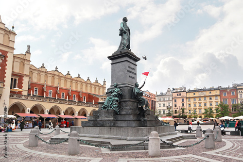 Monument to Adam Mickiewicz in Krakow, Poland