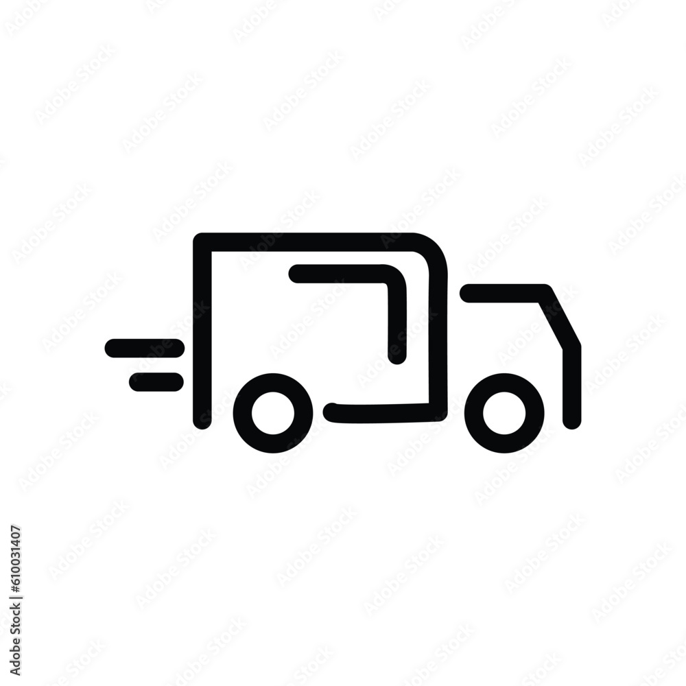 fast truck delivery icon. icon outline design fast truck delivery icon. icon outline design