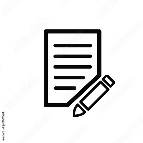 note icon, notes, book and pen. icon vector illustration