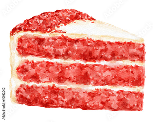 Fotótapéta Red velvet cake cur food dessert illustration.