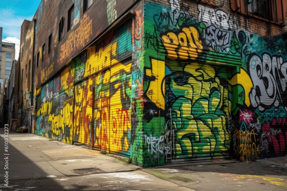 Fototapeta premium graffiti on the wall - Illustration created with generative ai