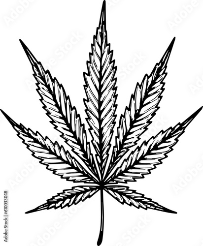 Marijuana leaf icon. Vector illustration. Flat design.