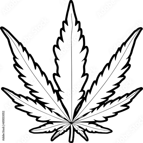 Leaf marijuana line black icon. Narcotic substance. Icon. Vector