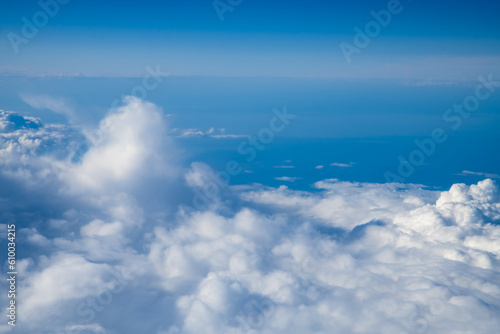 beautiful clouds in the blue sky. natural background © iloli