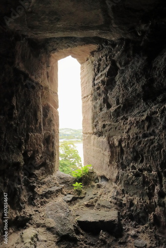 Inside Conwy Castle looking out
