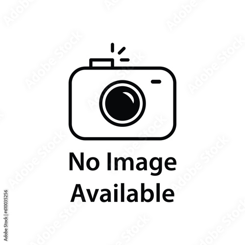 black linear photo camera logo like no image available. flat stroke style trend modern logotype art design on white. concept of picture coming soon will appear on website and photograph not displayed