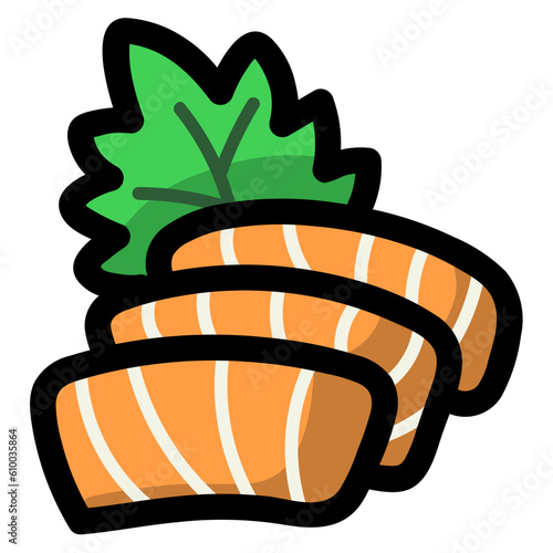 sashimi filled outline icon style