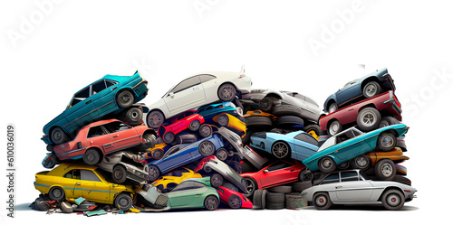 
Scrap pile for recycling waste. industrial waste On transparent background (png), easy for decorating projects.