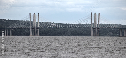 new tappan zee bridge (nyack to tarrytown, new york) suspension bridge across the hudson river (cuomo bridge) detail