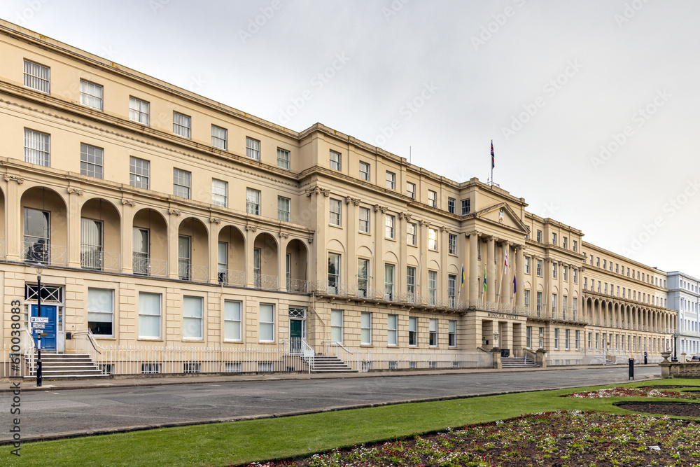 The Municipal Offices along the Promenade in Cheltenham, Gloucestershire, England.