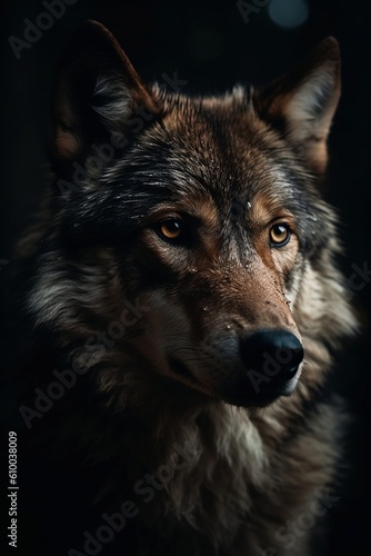 Portrait of a wolf, Generative AI