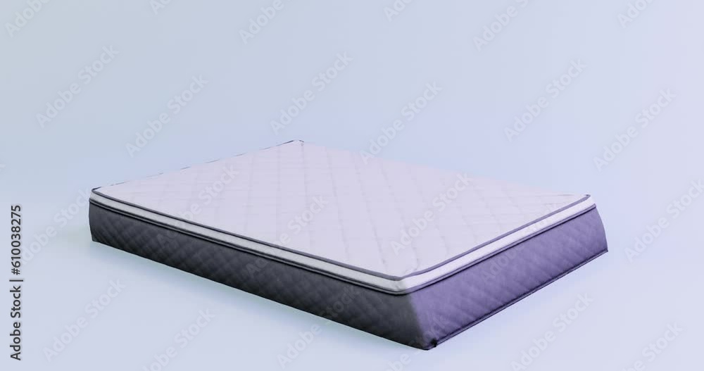 3d animation of folding and unfolding a mattress into a roll for packaging and transportation. 3d animation of folding and unfolding a mattress into a roll for packaging and transportation.