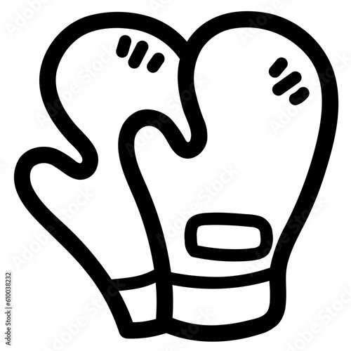 oven mitt line icon style
