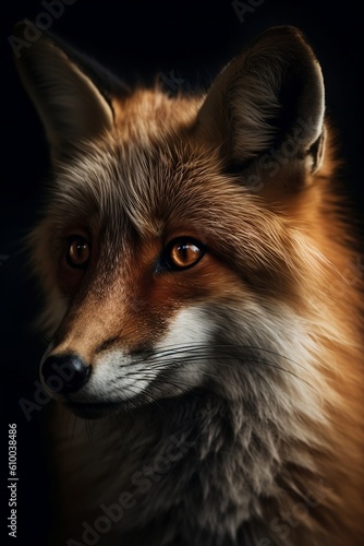Red fox portrait, Generative AI  © S A F I Y A