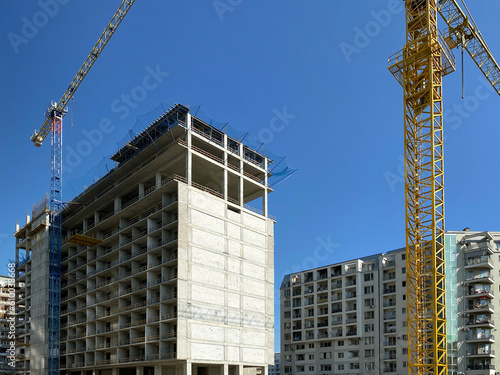 Construction of a new modern residential complex.