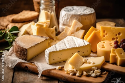 stock photo of cheese on the kitchen flat Food Photography AI Generated