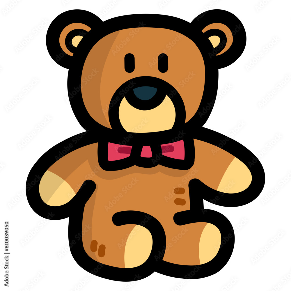 Naklejka premium teddy bear filled outline icon style