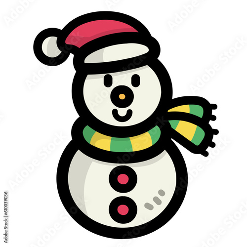 snowman filled outline icon style