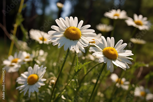 Daisy flower field 