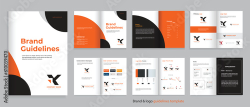 Brand guideline design, brand or logo guidelines template, a4 size professional template