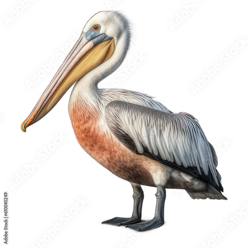 Pelican isolated on white created with Generative AI